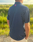 Navy Blue 3BG Pattern Polo