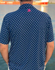 Navy Blue 3BG Pattern Polo