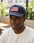 Navy Rope 3BG USA Flag Hat