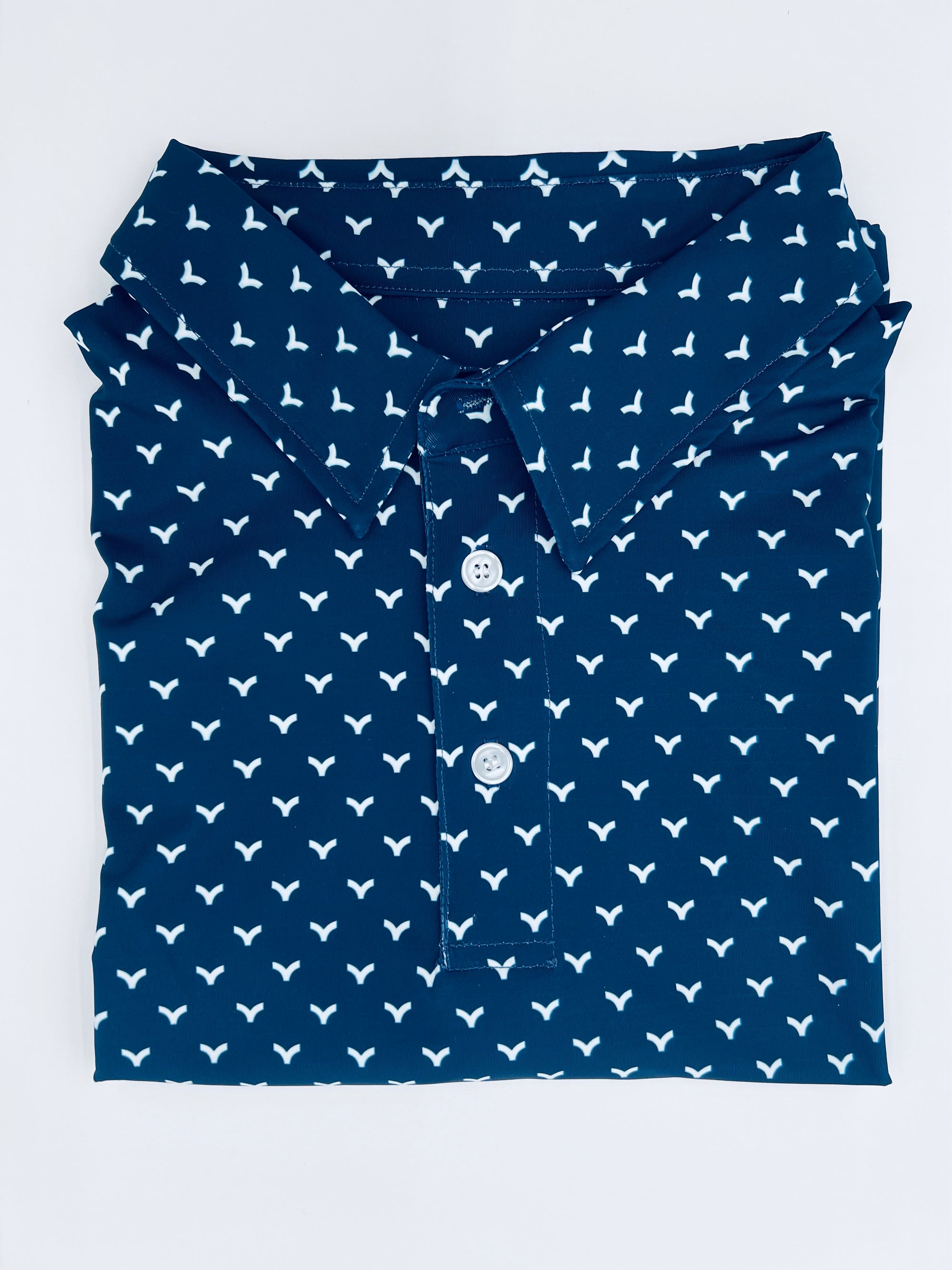 Navy Blue 3BG Pattern Polo