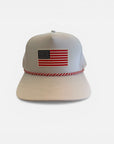 5-Panel White USA Rope Hat