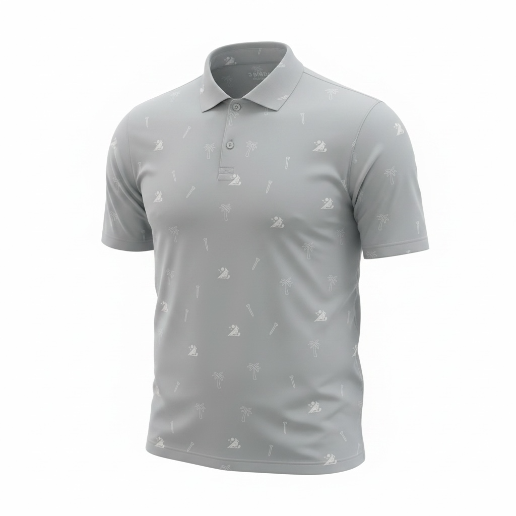 Grey 3BG Pattern Polo
